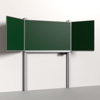 Pylonen-Klapptafel, 200x120 cm, Flügel: 100x120 cm, Stahlemaille grün, 